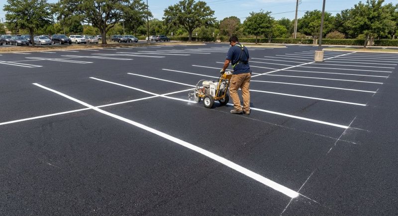Concrete Parking Lot Striping in Savannah, GA